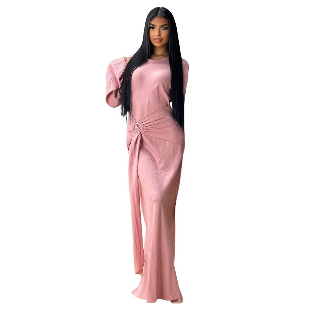 Wholesale Design Summer Middest East Muslim Women Elegant Dress Muslim Ethnic Dubai Women Comfort Soft Solid Clothing