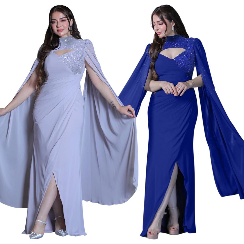 East Robe Fashion Color Diamond Ironing Dinner Party Evening Muslim Clothes Women's Abaya Dress for Women Dresses