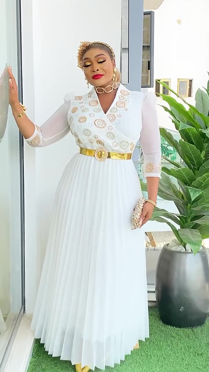 African Dresses for Women New Fashion Plus Size Sequin Evening Party Long Dress Dashiki Ankara Outfits Robe African Clothes 
 Dresses