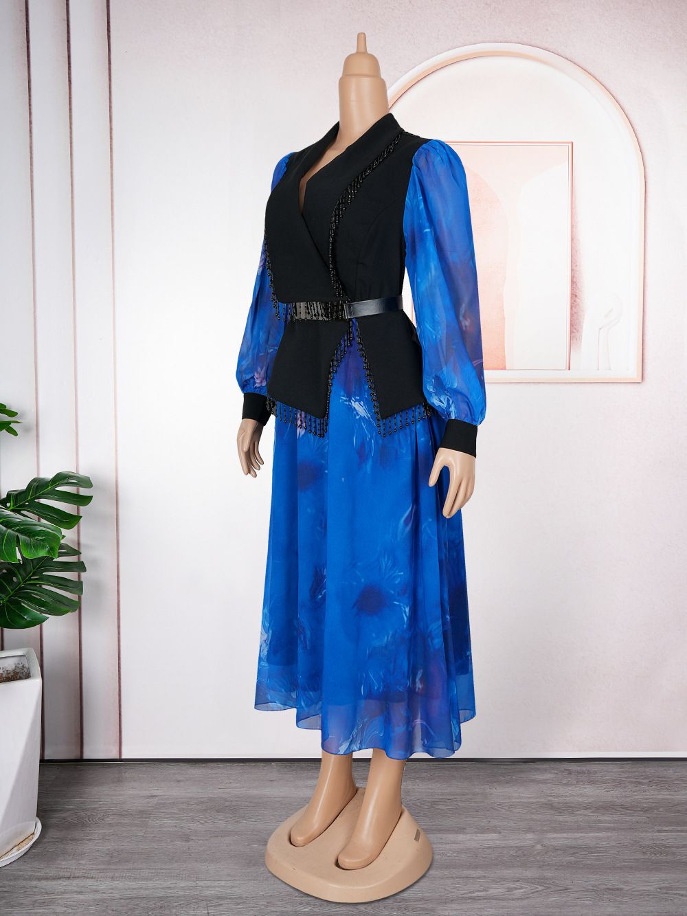 Autumn New Fashionable French Retro Chiffon Long Sleeve Elegant Women's  Dresses