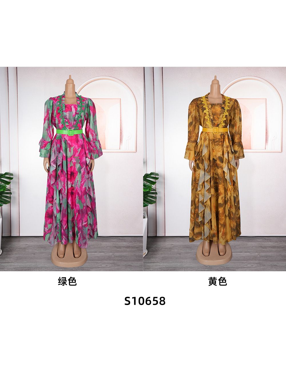 Summer New French Elegant Style Lace up Bow Neck Slim Fit Chiffon Women's Dress