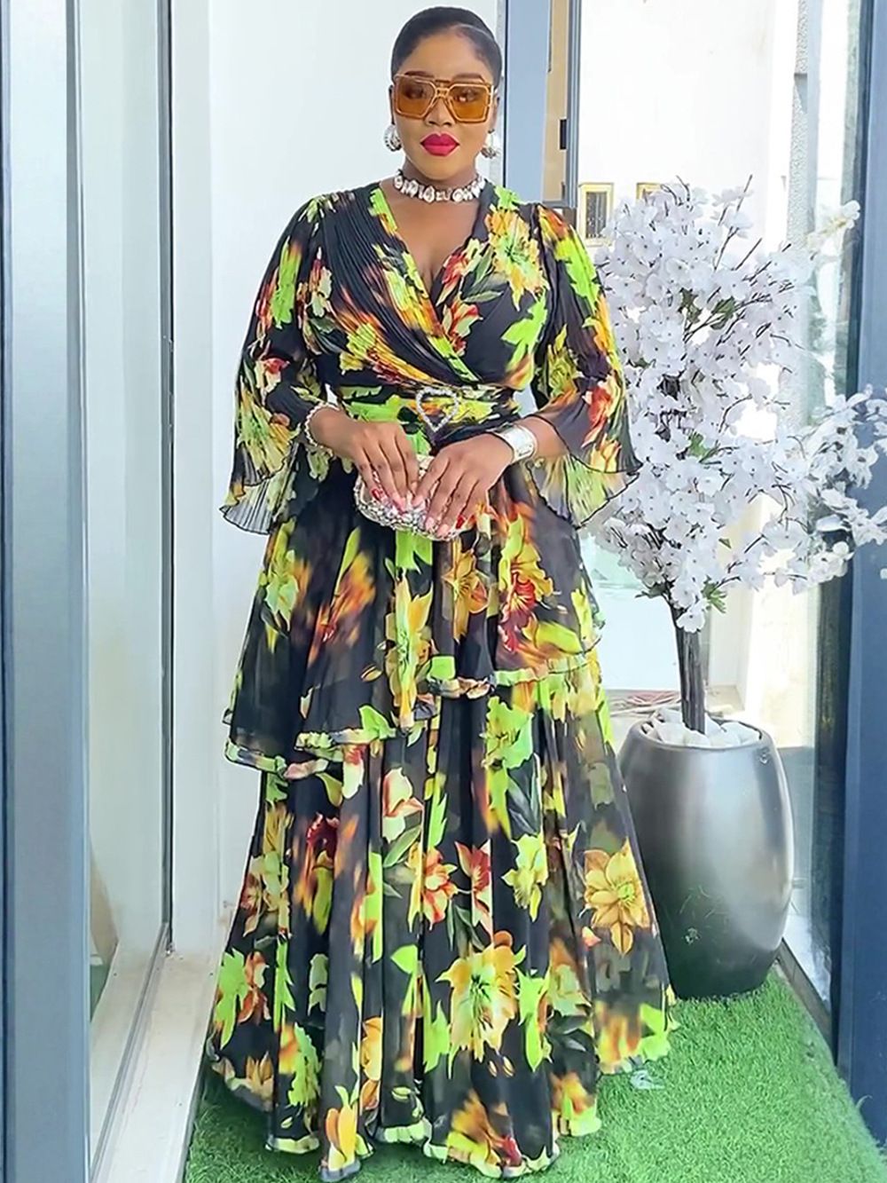 New Fashion Plus Size Printing Robe African Dress Dashiki Dress Abaya Women Dress