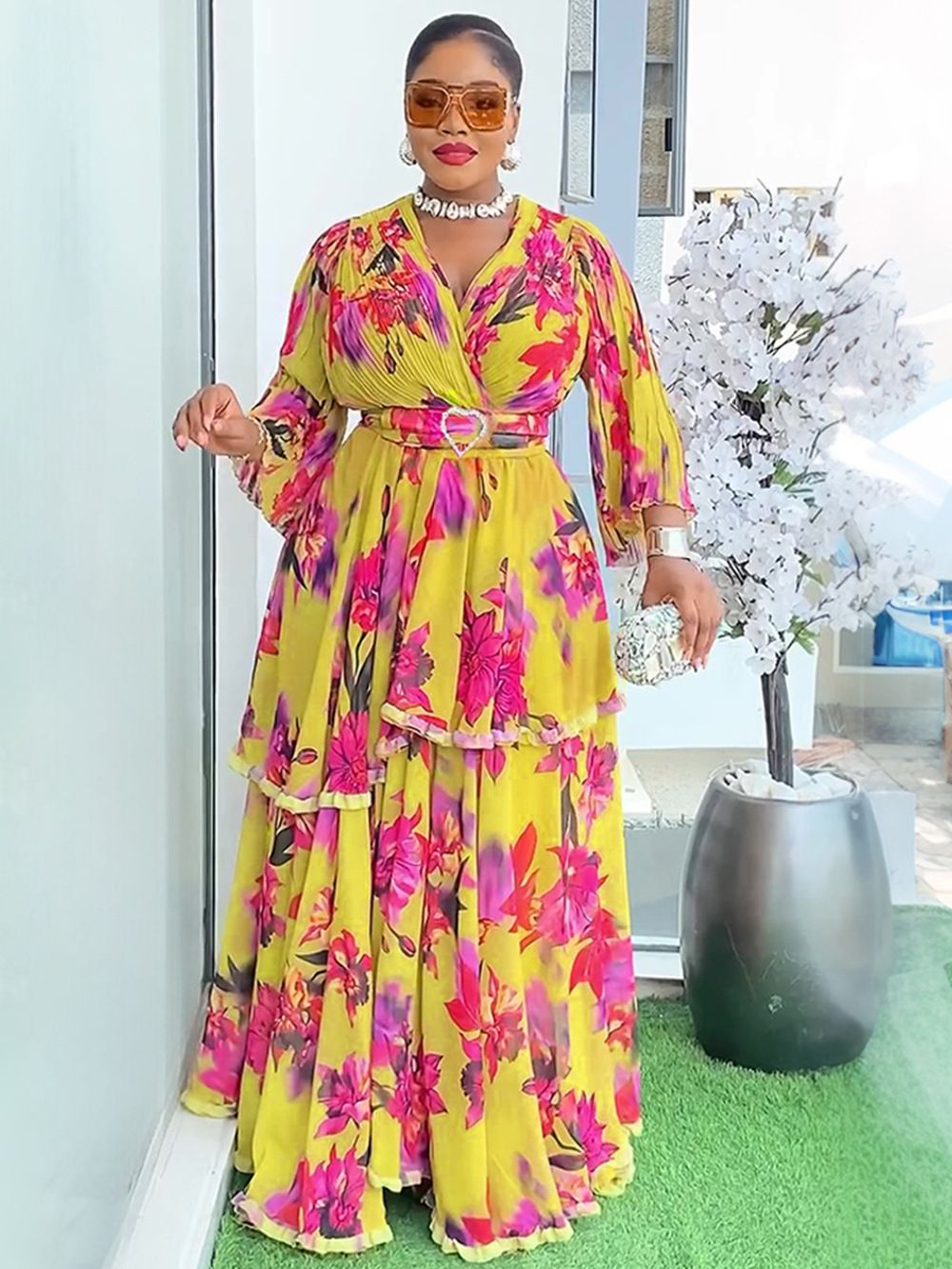 New Fashion Plus Size Printing Robe African Dress Dashiki Dress Abaya Women Dress