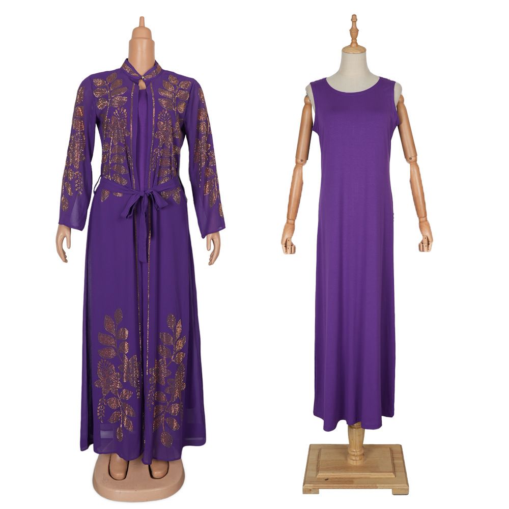 African Wedding Party Dresses for Women Spring Autumn African Long Sleeve Black Blue White Long Dress Suit Muslim Dress