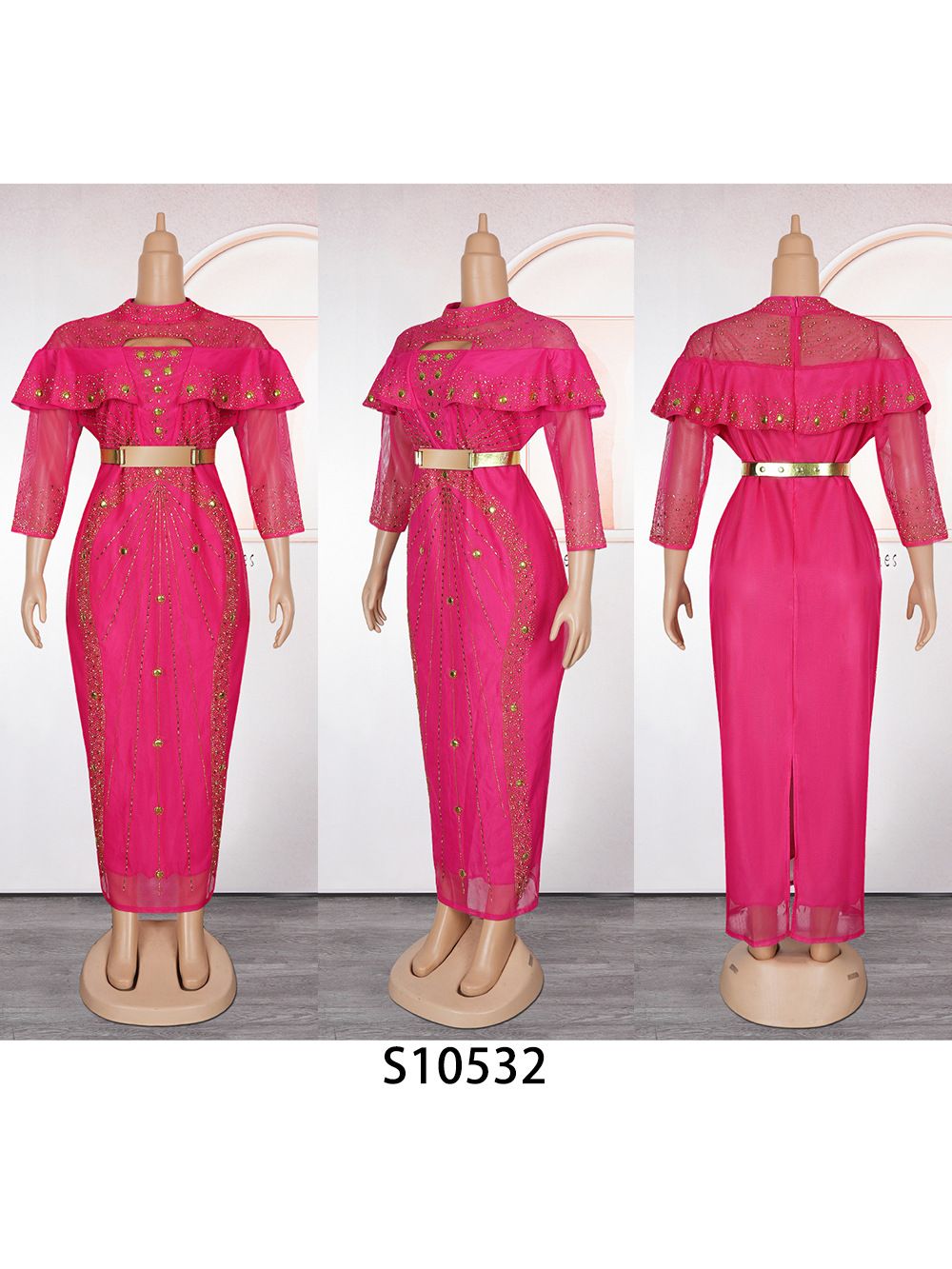 African Dresses for Women New Fashion Plus Size Sequin Evening Party Long Dress Dashiki Ankara Outfits Robe African Clothes 
 Dresses