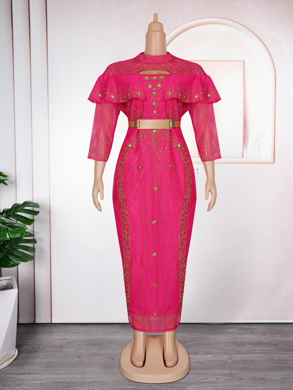 African Dresses for Women New Fashion Plus Size Sequin Evening Party Long Dress Dashiki Ankara Outfits Robe African Clothes 
 Dresses