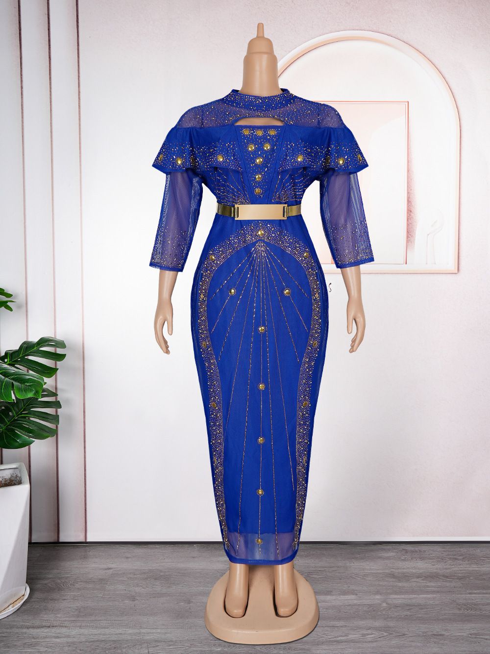 African Dresses for Women New Fashion Plus Size Sequin Evening Party Long Dress Dashiki Ankara Outfits Robe African Clothes 
 Dresses
