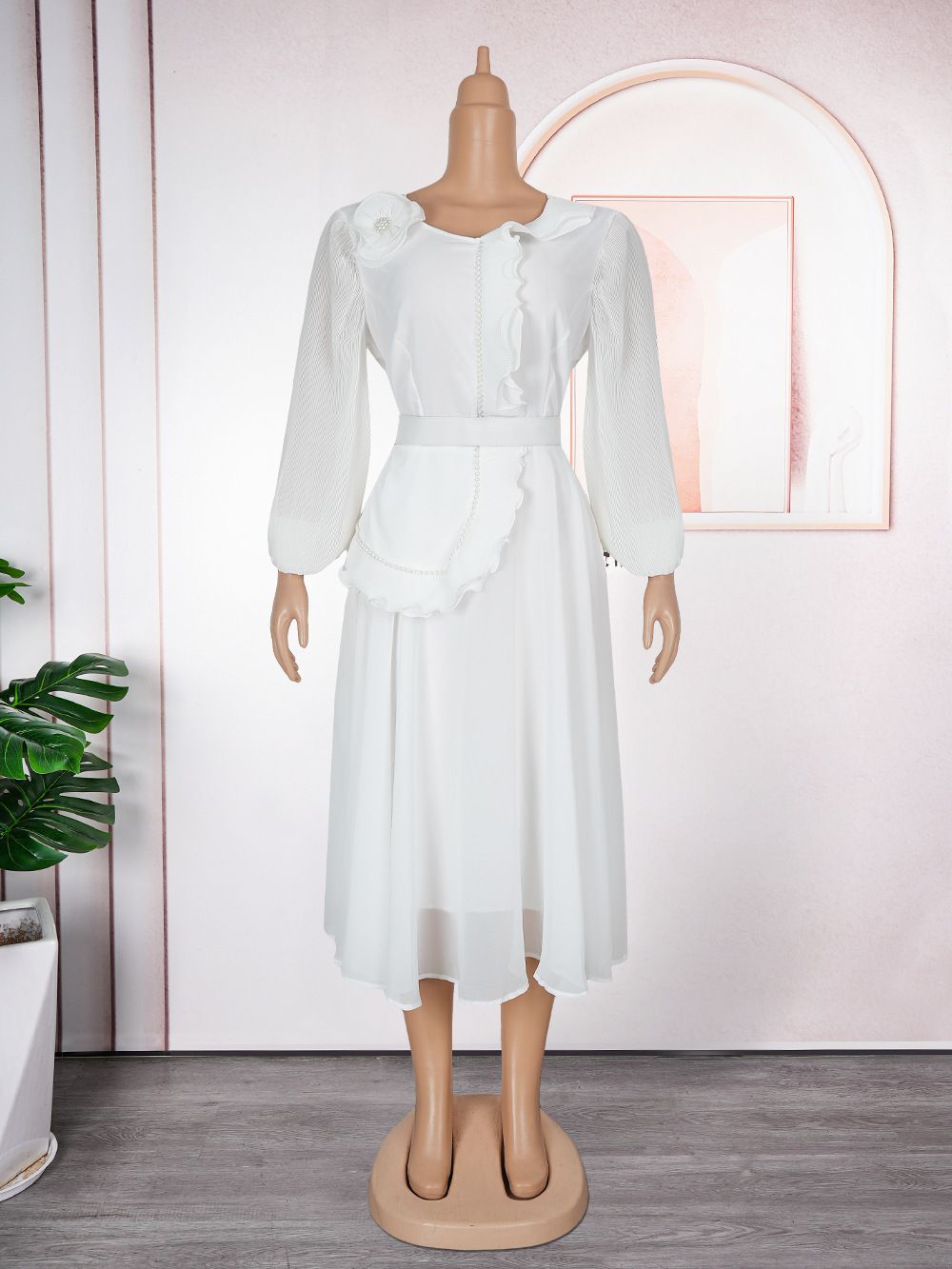 Plus Size Evening Party Long Dress Africa Clothing Elegant Turkey Muslim Chiffon Maxi Dress