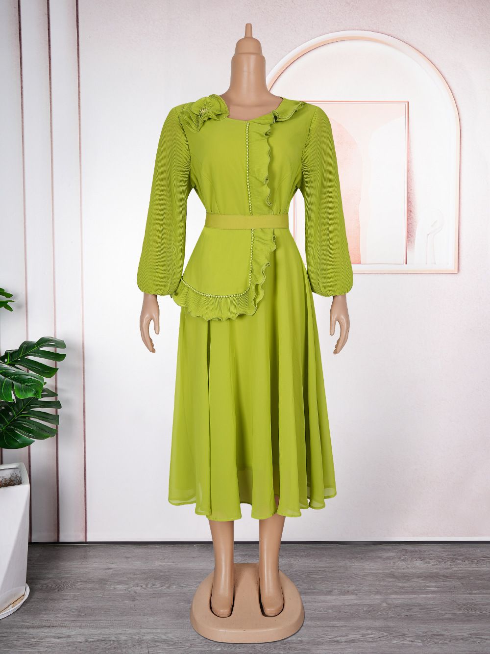 Plus Size Evening Party Long Dress Africa Clothing Elegant Turkey Muslim Chiffon Maxi Dress