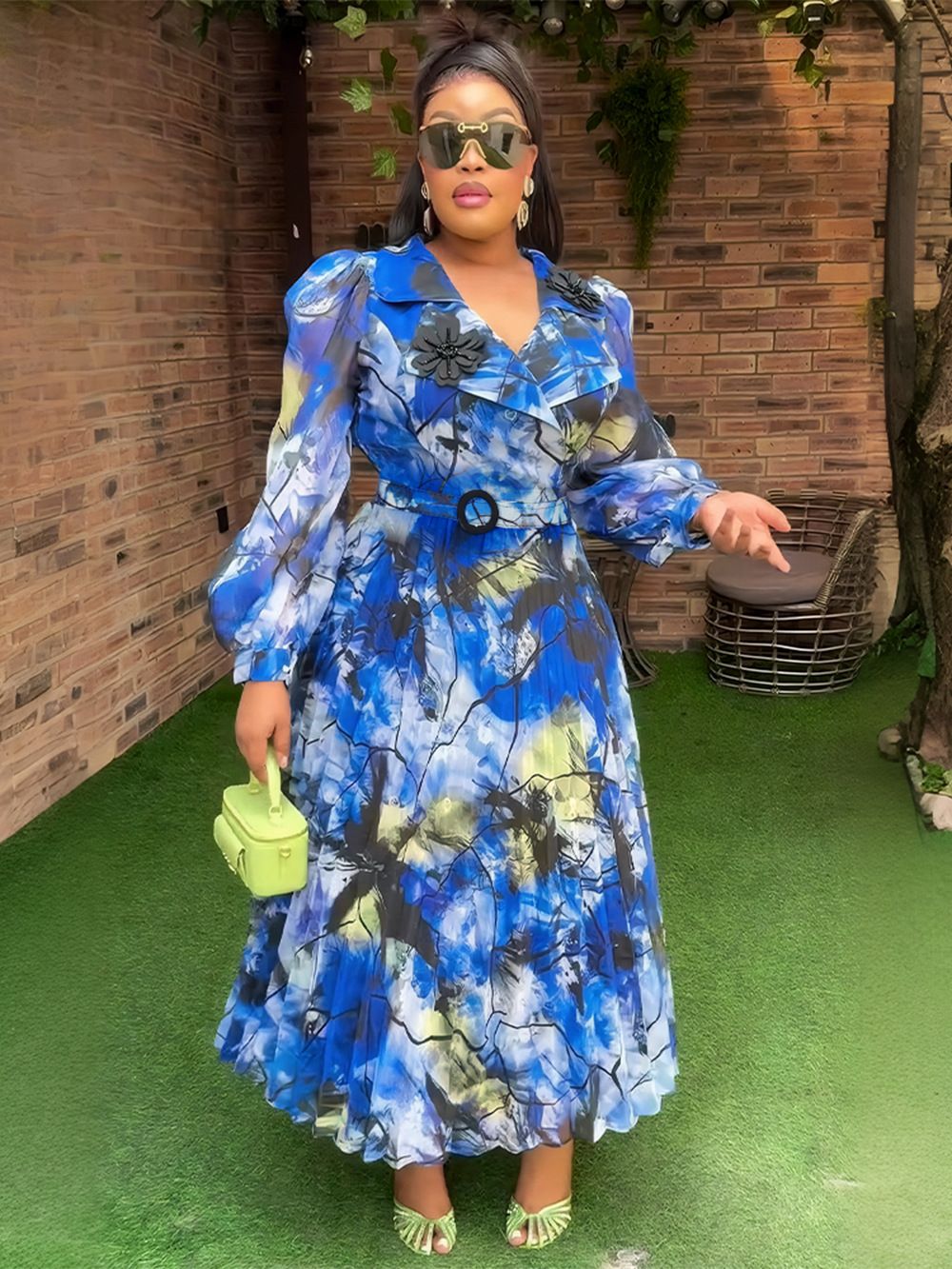 Fashion Dress New Plus Size Cross-Border Independent Design Chiffon Fabric Dresses