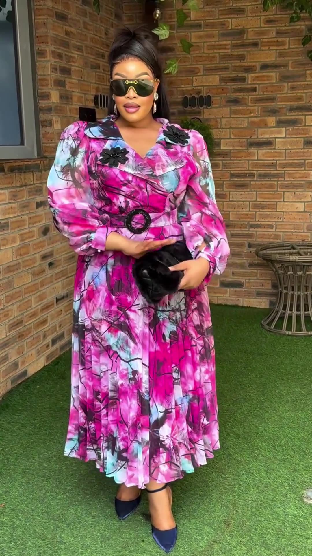 Fashion Dress New Plus Size Cross-Border Independent Design Chiffon Fabric Dresses