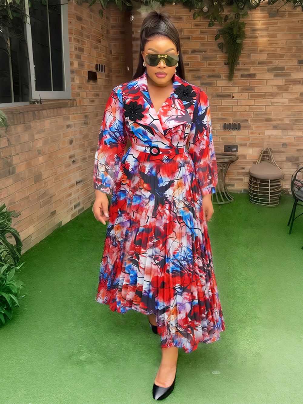 Fashion Dress New Plus Size Cross-Border Independent Design Chiffon Fabric Dresses