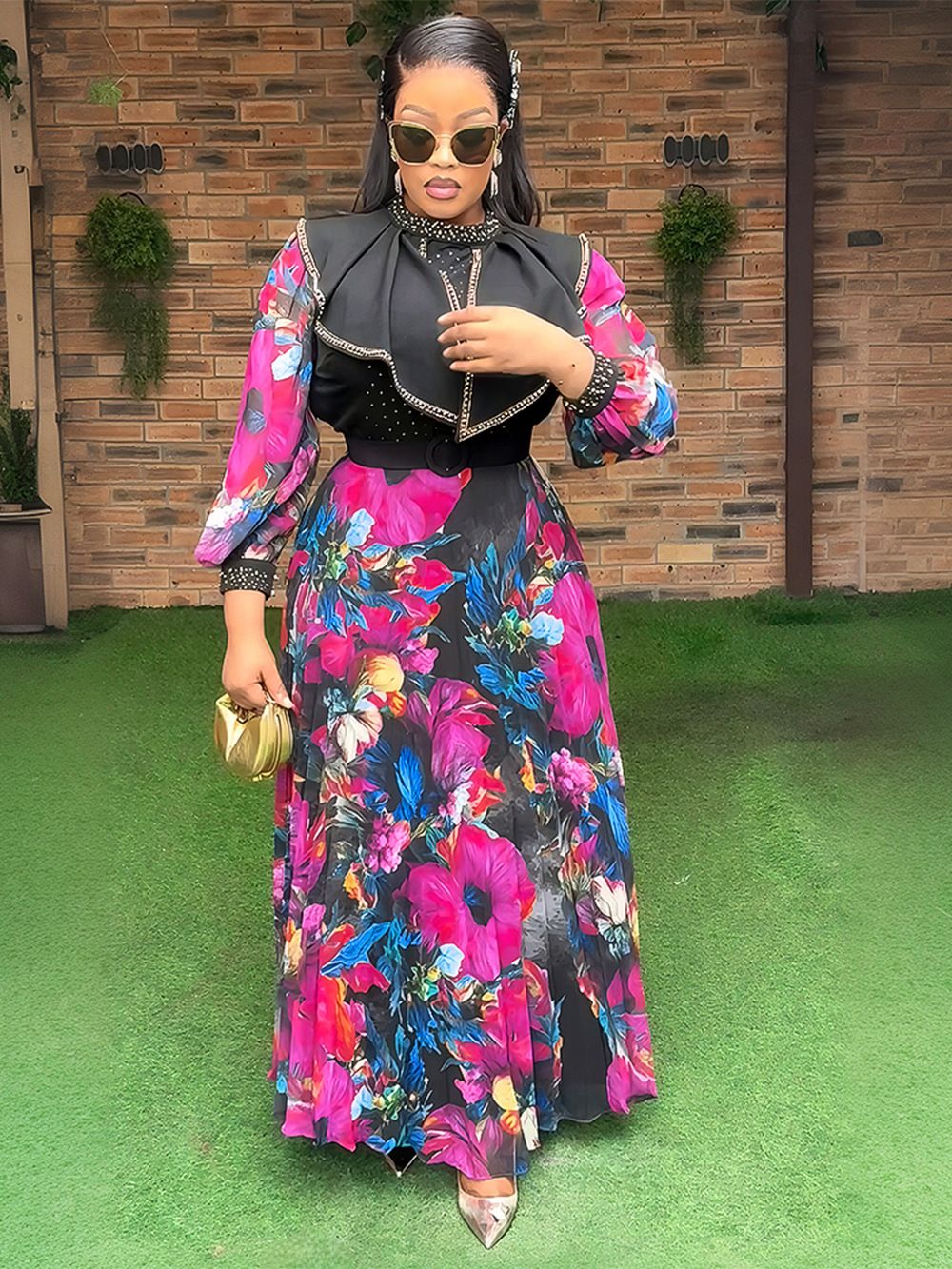 African Dresses Women New Fashion Plus Size Sequin Evening Party Long Dress Dashiki Ankara Outfits Robe African Clothes Dresses