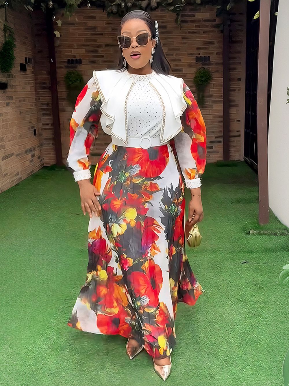 African Dresses Women New Fashion Plus Size Sequin Evening Party Long Dress Dashiki Ankara Outfits Robe African Clothes Dresses