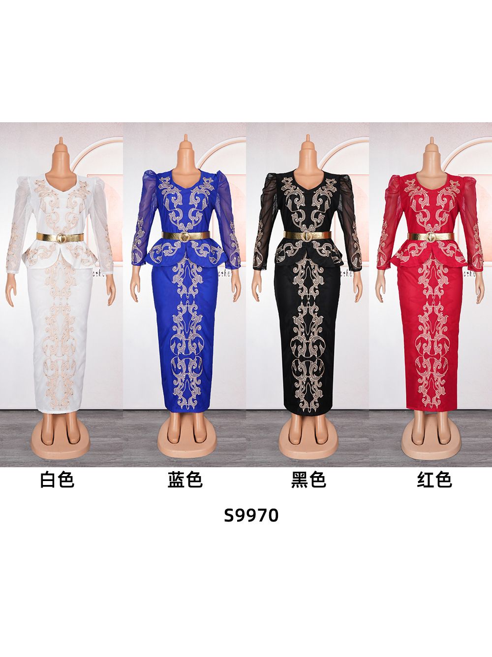 High Quality African Dress Rhinestone Long Dress Office Dress Plus Size Africa Dress Elegant Lady Dresses