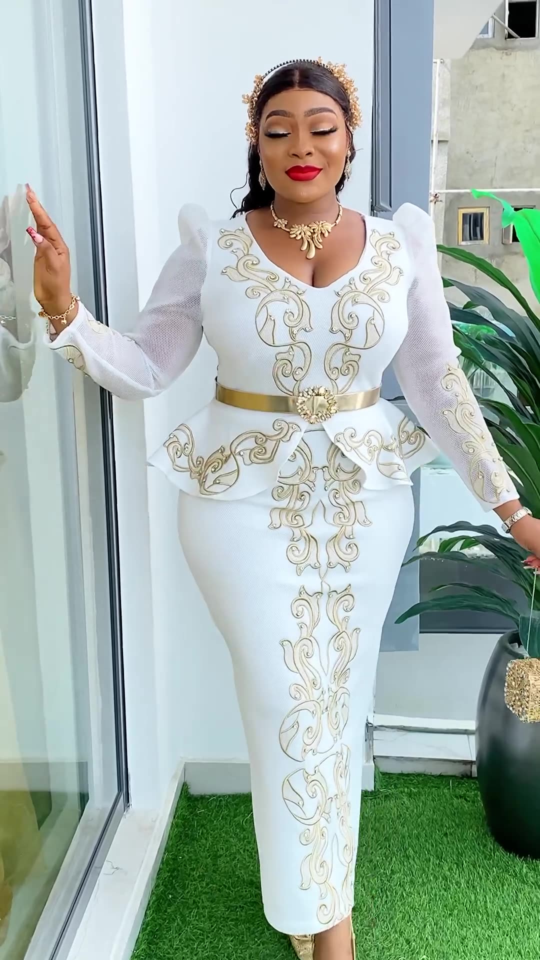 High Quality African Dress Rhinestone Long Dress Office Dress Plus Size Africa Dress Elegant Lady Dresses