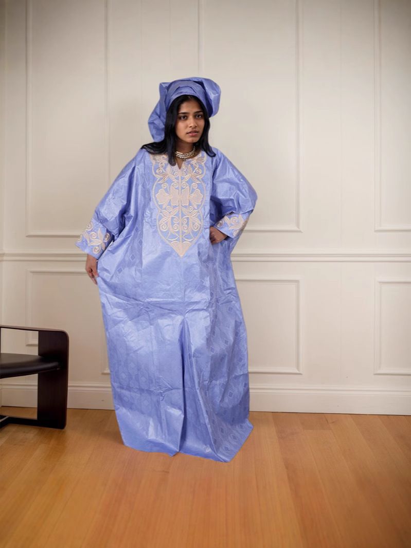 Custom Plus Size Boubou Dubai African Dresses for Women Long Dress Headdress Hijab Abaya Djellaba Dresses