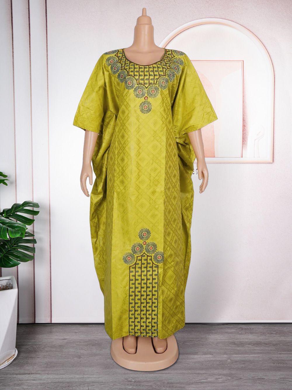Custom Plus Size Boubou Dubai African Dresses for Women Long Dress Headdress Hijab Abaya DjellabaDresses