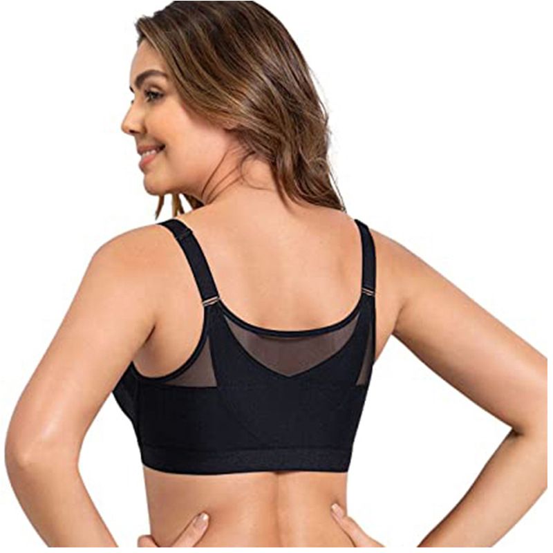 Women's Sports Bras for Gym Yoga Running Big Size Wireless Workout Crop Tops Front Closure Back Support Push-Up Feature Logo Cup