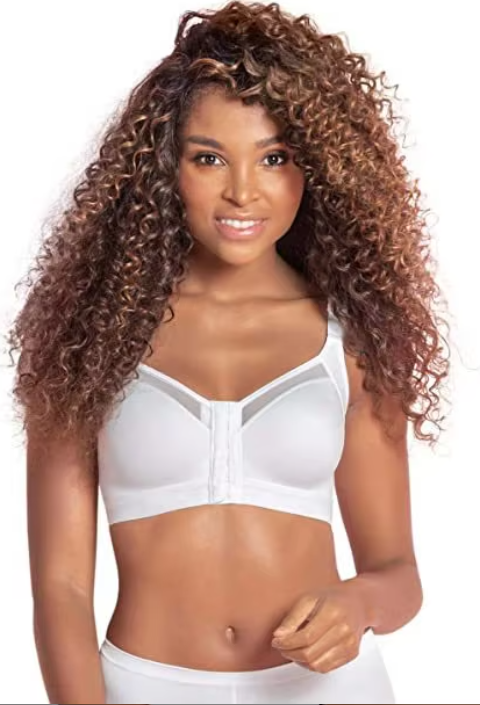 Women's Sports Bras for Gym Yoga Running Big Size Wireless Workout Crop Tops Front Closure Back Support Push-Up Feature Logo Cup