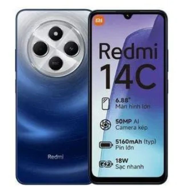[New Arrival] Xiaomi Redmi 14C 4GB RAM + 128GB Storage 6.74" 120Hz Display 4G Network Dual SIM 90Hz LCD Screen 50MP Camera 33W Type-C Charging 5160mAh Battery Fingerprin t& Face Smart Phones Phone