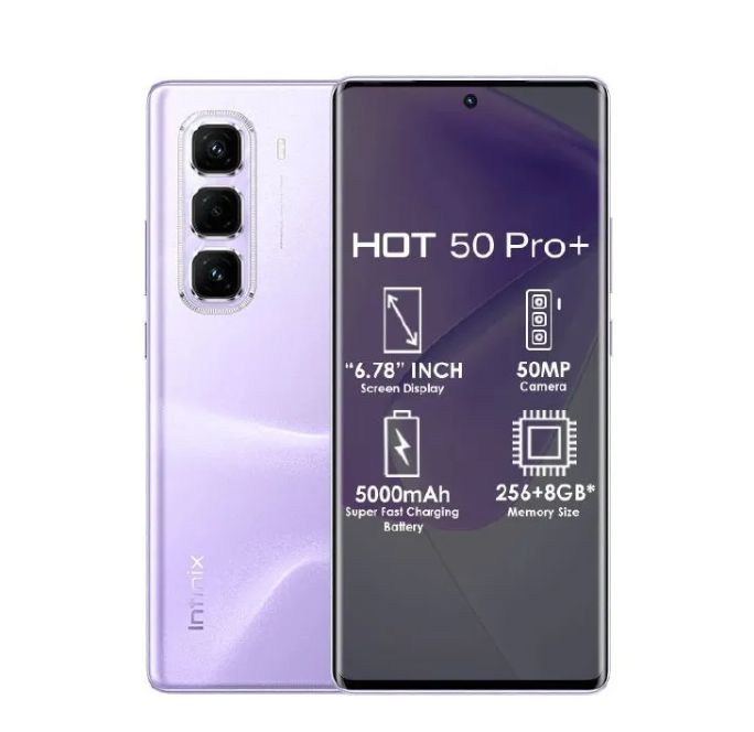 [Tech Week] Infinix Hot 50 Pro Plus 256GB+16(8+8)GB 6.7" 3D-Curved AMOLED 120Hz Screen Phone 5000mAh With 33W Type-C 50MP Camera MTK Helio G100 Fingerprint Lock Hot 50 Pro+ Smart Phone