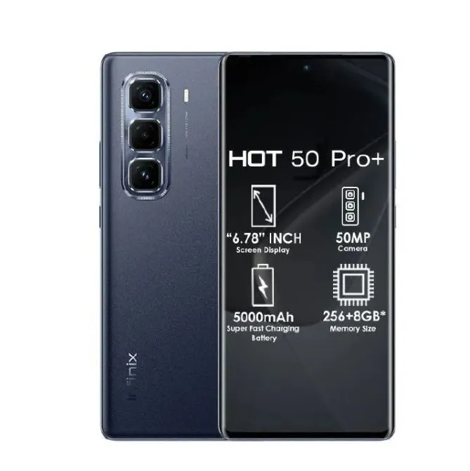 [Tech Week] Infinix Hot 50 Pro Plus 128GB+8GB 6.7" 3D-Curved AMOLED 120Hz Screen Phone 5000mAh With 33W Type-C 50MP Camera MTK Helio G100 Fingerprint Lock Hot 50 Pro+ Smart Phone