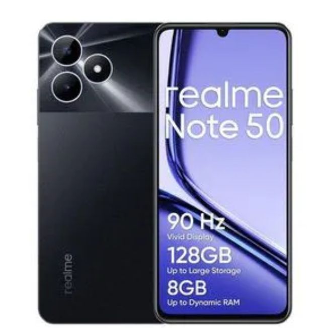 [Limited Offer] Brand New realme Note 50 6.74" 90Hz 256GB ROM + 8GB RAM IP54 Dust and Water resistant 5000mAh Battery Type-C 3-Card Slot Side Fingerprint Smart Phones