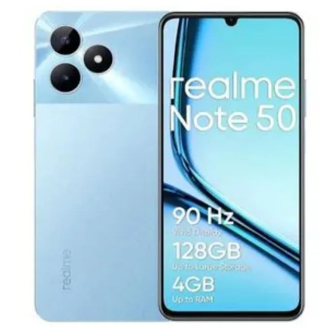 [Limited Offer] Brand New realme Note 50 6.74" 90Hz 256GB ROM + 8GB RAM IP54 Dust and Water resistant 5000mAh Battery Type-C 3-Card Slot Side Fingerprint Smart Phones