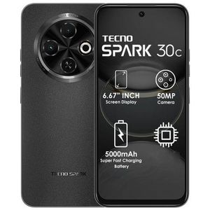 [New Arrival] Tecno Spark 30C 128GB +8(4+4)GB 120Hz 6.6"  Display Dynamic Port 50MP IP54 Dust/Water Dual Speakers 7.8mm Ultra Slim 5000mAh 18W Type-C Dual SIM 4G Smart Phones Side Fingerprint phone