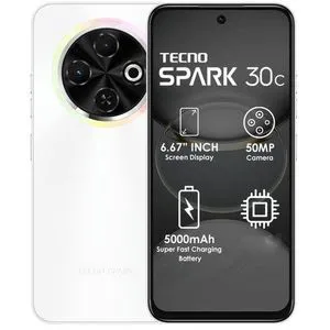 [New Arrival] Tecno Spark 30C 128GB +8(4+4)GB 120Hz 6.6"  Display Dynamic Port 50MP IP54 Dust/Water Dual Speakers 7.8mm Ultra Slim 5000mAh 18W Type-C Dual SIM 4G Smart Phones Side Fingerprint phone