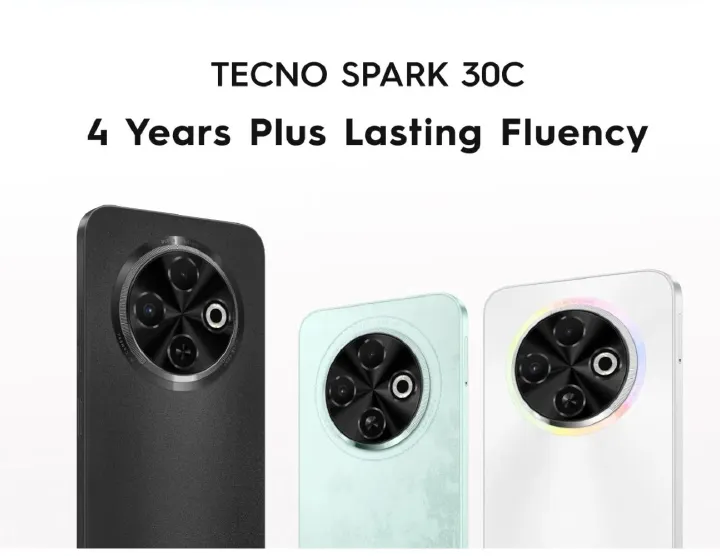 [New Arrival] Tecno Spark 30C 128GB +8(4+4)GB 120Hz 6.6"  Display Dynamic Port 50MP IP54 Dust/Water Dual Speakers 7.8mm Ultra Slim 5000mAh 18W Type-C Dual SIM 4G Smart Phones Side Fingerprint phone