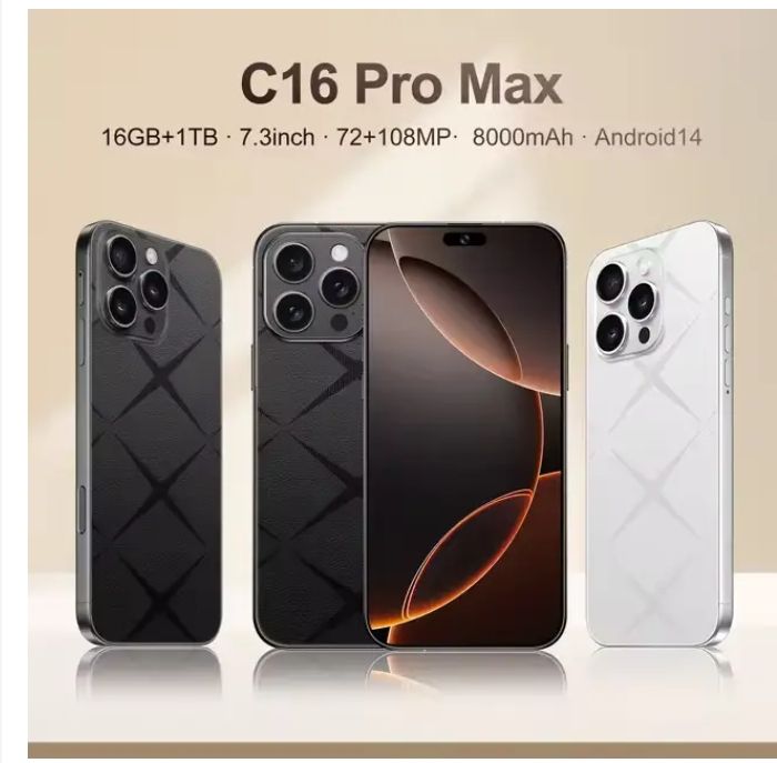Corn C16 Pro Max 64GB+5(2+3Extended ) Ram Unlocked Cell Phone Android 6.6"HD Waterdrop Screen 13MP Main Camera 8mp Front camera 5000mAh Dual SIM Face ID GPS OTG Android Smartphone