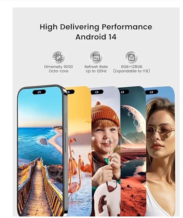 Corn C16 Pro Max 64GB+5(2+3Extended ) Ram Unlocked Cell Phone Android 6.6"HD Waterdrop Screen 13MP Main Camera 8mp Front camera 5000mAh Dual SIM Face ID GPS OTG Android Smartphone