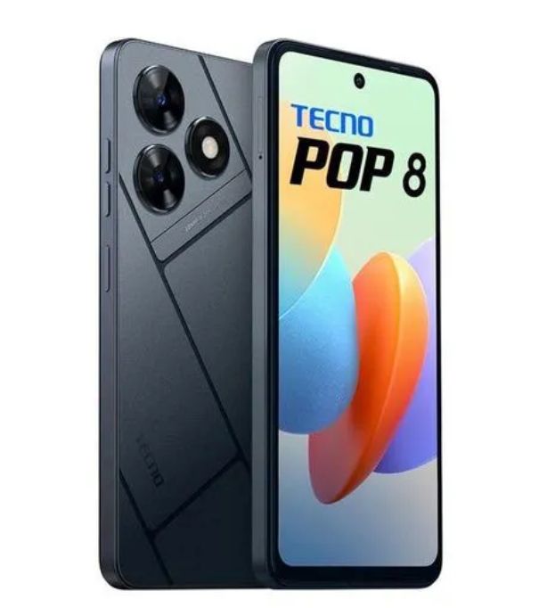 [New Arrival] Tecno Pop 8 64GB+4(2+2)GB 6.6" 90Hz Display Hole Screen Dynamic Port Stereo Dual Speakers 13MP Back Camera 5000mAh Battery Type-C Charging OTG Fingerprint Unlock Android Smart Phone