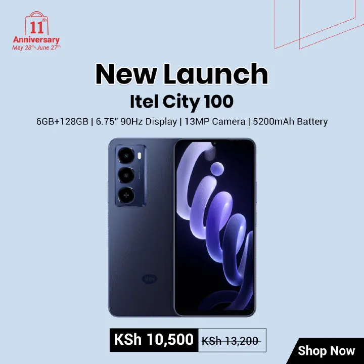 [New Arrival] Itel City 100 6GB+128GB 6.75" 90Hz Display 13MP Camera Huge 5200mAh Battery 18W Fast Charging LED Flash Light IP64 Dust/Water Resistant Android Smartphone Mobile Phones