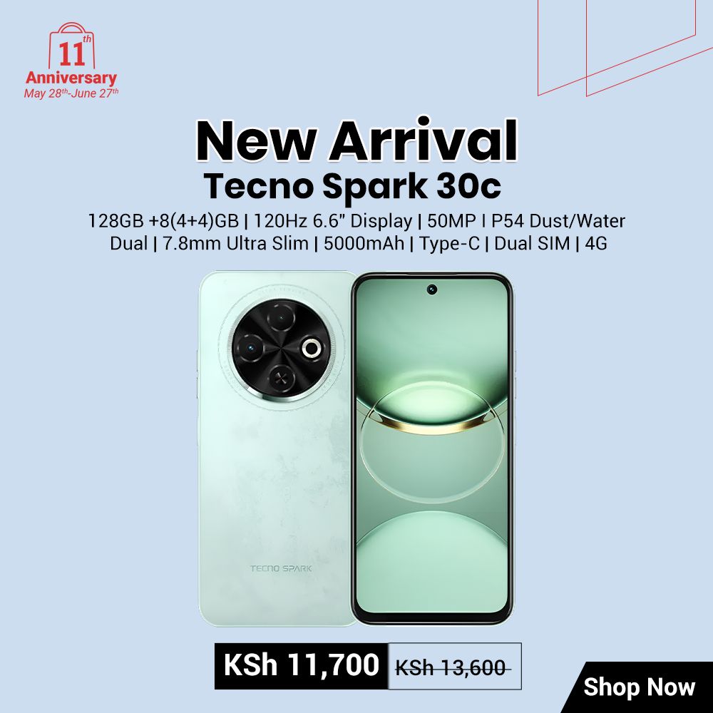 [New Arrival] Tecno Spark 30C 128GB +8(4+4)GB 120Hz 6.6"  Display Dynamic Port 50MP IP54 Dust/Water Dual Speakers 7.8mm Ultra Slim 5000mAh 18W Type-C Dual SIM 4G Smart Phones Side Fingerprint phone