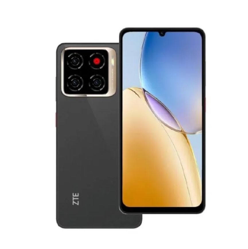 ZTE Blade A56 128GB ROM + 12GB (4+8GB EXTENDED RAM)6.75``HD+ screen display with 90Hz Refresh rate 13mp rear camera 5.0mp selfie 5000mAh battery capacity Dual SIM 4G Android 15 Smart Phones