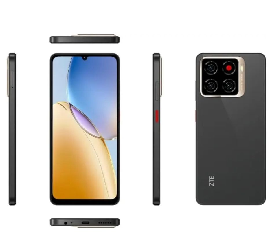 ZTE Blade A56 128GB ROM + 12GB (4+8GB EXTENDED RAM)6.75``HD+ screen display with 90Hz Refresh rate 13mp rear camera 5.0mp selfie 5000mAh battery capacity Dual SIM 4G Android 15 Smart Phones
