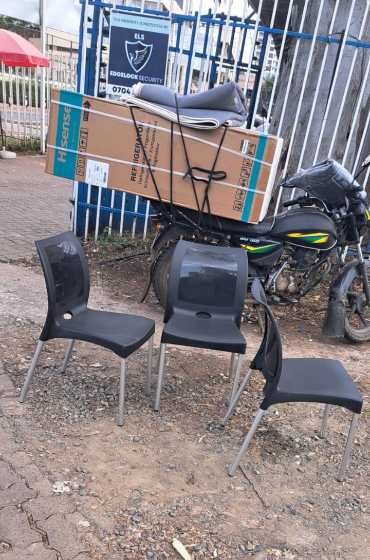 Armless plastic chairs with metal tubing stands