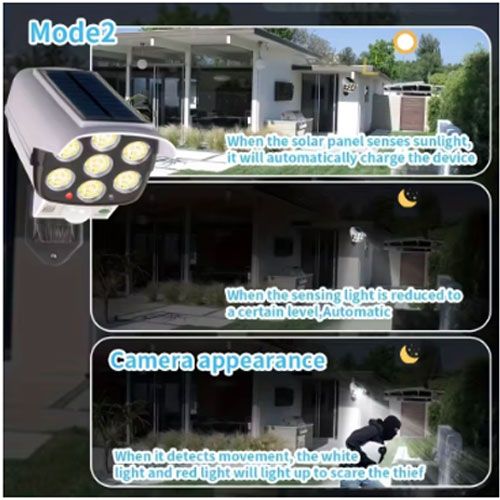 77 LED Solar Flood Light with Motion Sensor – Enhanced Battery Storage, Waterproof, Wireless Security Light for Porch, Garden, Patio – Dummy Camera Decoy (Weatherproof)