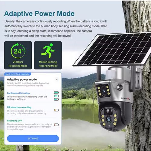 4K 8MP PIR Solar Camera 4G Sim Dual screens Outdoor WiFi Solar Battery CCTV IP Camara Alarm Humanoid Tracking V380 Pro