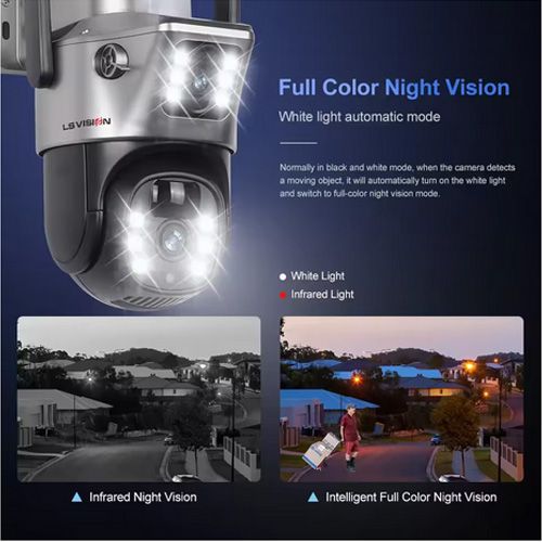 4K 8MP PIR Solar Camera 4G Sim Dual screens Outdoor WiFi Solar Battery CCTV IP Camara Alarm Humanoid Tracking V380 Pro