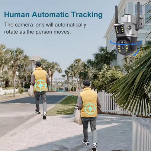 2025 Outdoor 4K 8MP Wireless Solar Camera 4G Sim Dual Lens Wifi IP PIR HD Night Vision Camera V380Pro PTZ Security CCTV Monitor
