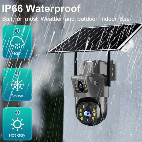2025 Outdoor 4K 8MP Wireless Solar Camera 4G Sim Dual Lens Wifi IP PIR HD Night Vision Camera V380Pro PTZ Security CCTV Monitor