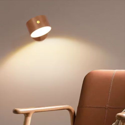 Wood Battery operated rechargeable wall lamp wireless light cordless lighting indoor magnetic bed bedside decor bedroom sconce