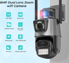 8MP PTZ WiFi Camera with Dual Screen Color Night Vision Outdoor 4MP Security IP Camera CCTV Surveillance Camera ICSEE App