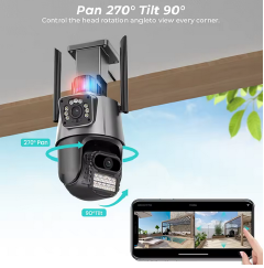 8MP PTZ WiFi Camera with Dual Screen Color Night Vision Outdoor 4MP Security IP Camera CCTV Surveillance Camera ICSEE App