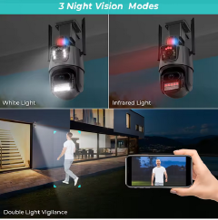 8MP PTZ WiFi Camera with Dual Screen Color Night Vision Outdoor 4MP Security IP Camera CCTV Surveillance Camera ICSEE App