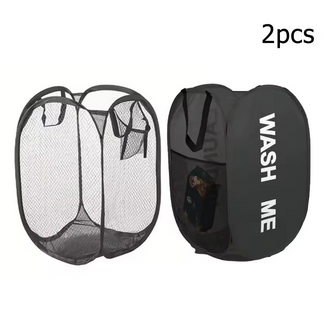 2PCS--Mesh Pop-up Laundry Basket, Laundry Basket, Foldable Dirty Clothes Storage Basket, Large Capacity Storage Basket